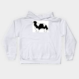 cavalier king charles spaniel black and white silhouette Kids Hoodie